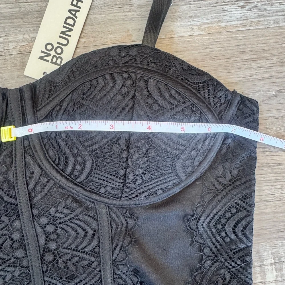 No Boundaries Black Lace Bustier Top - Picture 5 of 11